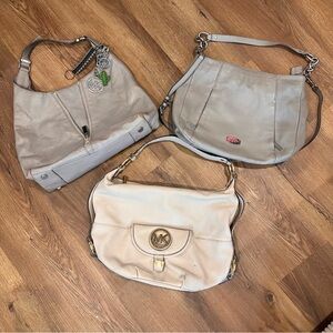 Michael Kors Beige and Grey Purse Bundle